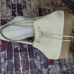 Calvin Klein Faux Leather Trapezoid Drawstring Bag